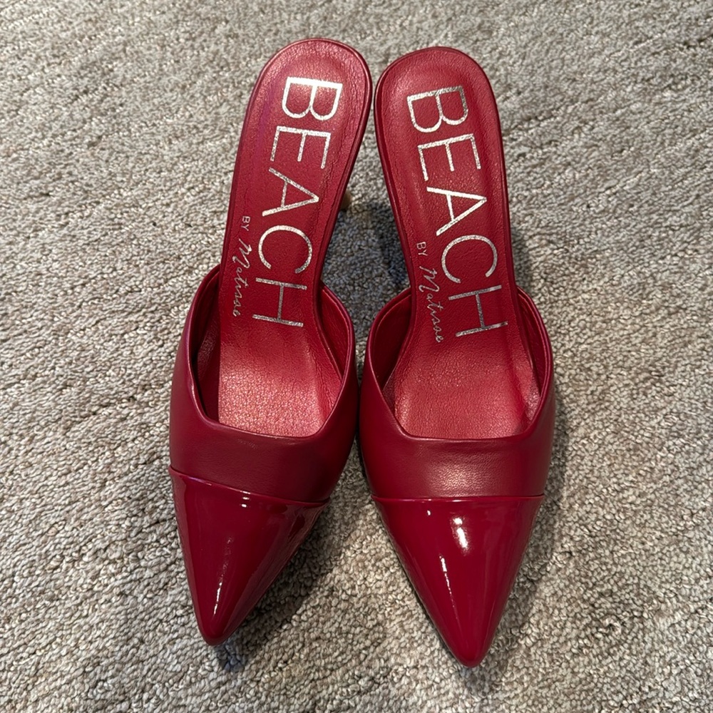Gorgeous red mules NEW